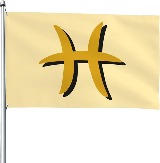 Heavy Duty Zodiac Sign Pisces Symbol Flag 4x6 Ft Durable Outdoor Banner Home Party Welcome Flag Patio Decor Flag - Pisces Home Decor for men