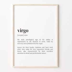 Virgo Definition Print, Dictionary Poster, Quote Wall Art, Virgo Print, Zodiac Sign Gift, Astrological Sign, Gift Ideas - Virgo Poster for men