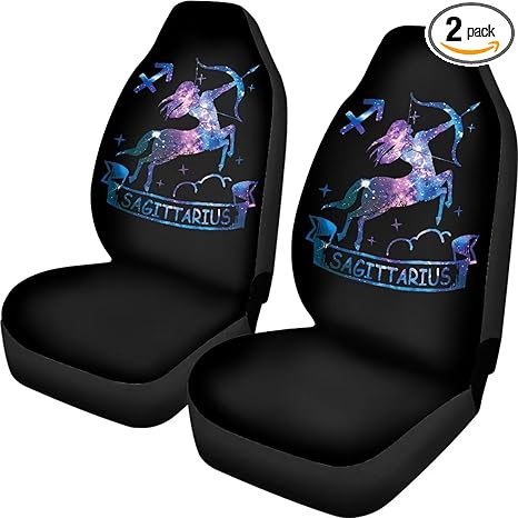 Horeset Sagittarius Print Auto Front Seats Protector, Bucket Seat Covers High Back Interior Accessories, Stretchy Breathable Vehicle Seat Cover,Universal Fit All Seasons - Aquarius Car Seat Cover for men