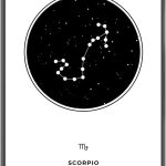 WURAWUS Custom Zodiac Map Canvas Prints, Personalized Zodiac Wall Art Prints Astrology Horoscope Poster, Unique Astronomy Wall Art Poster for Home, Office, Bedroom & Living Room Decor (Scorpio-1) - Scorpio Canvas for men