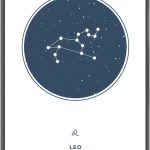 WURAWUS Custom Zodiac Map Canvas Prints, Personalized Zodiac Wall Art Prints Astrology Horoscope Poster, Unique Astronomy Wall Art Poster for Home, Office, Bedroom & Living Room Decor (Leo-2) - Leo Canvas for men