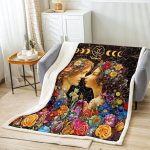 Gemini Throw Blanket,12 Constellations Astrology Zodiac Bed Blanket for Girls Boys Adults,Sun Moon Starry Sky Florals Fleece Blanket,Colorful Romantic Fuzzy Blanket,Twin Size (60 x 80 Inches) - Gemini Blanket for men