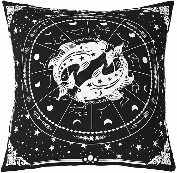 Erosebridal Pisces Zodiac 18x18 Inch Throw Pillow Cover for Kids Boys,Constellation Cushion Cover,Horoscopes Pillow Cover,Cosmic Outer Space Galaxy Decorative Accent Pillow Case - Pisces Pillow for men