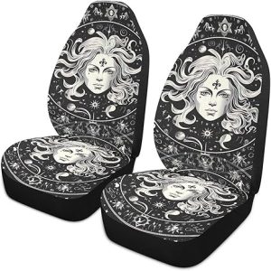 Kigai Zodiac Symbols Pattern Car Seat Covers Universal Non-Slip Car Seat Cover Breathable Stain Resistant Seats Covers for Cars - Aquarius Car Seat Cover for men