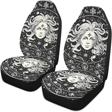 Kigai Zodiac Symbols Pattern Car Seat Covers Universal Non-Slip Car Seat Cover Breathable Stain Resistant Seats Covers for Cars - Aquarius Car Seat Cover for men
