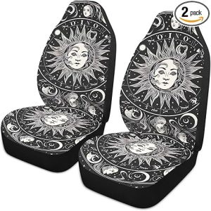 Kigai Zodiac Symbols Pattern Car Seat Covers Universal Non-Slip Car Seat Cover Breathable Stain Resistant Seats Covers for Cars 2PCS - Aquarius Car Seat Cover for men