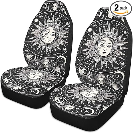 Kigai Zodiac Symbols Pattern Car Seat Covers Universal Non-Slip Car Seat Cover Breathable Stain Resistant Seats Covers for Cars 2PCS - Aquarius Car Seat Cover for men