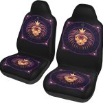 Leo Zodiac Sign Astrology Constellations Car Seat Covers 2 Pack Universal Bucket Front Steats Cover Protector Cushion for Truck SUV Van, Black - Aquarius Car Seat Cover for men