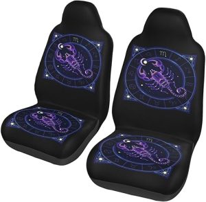 Scorpio Zodiac Sign Astrology Constellations Car Seat Covers 2 Pack Universal Bucket Front Steats Cover Protector Cushion for Truck SUV Van - Aquarius Car Seat Cover for men