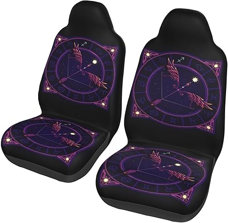 Sagittarius Zodiac Sign Astrology Constellations Car Seat Covers 2 Pack Universal Bucket Front Steats Cover Protector Cushion for Truck SUV Van - Aquarius Car Seat Cover for men