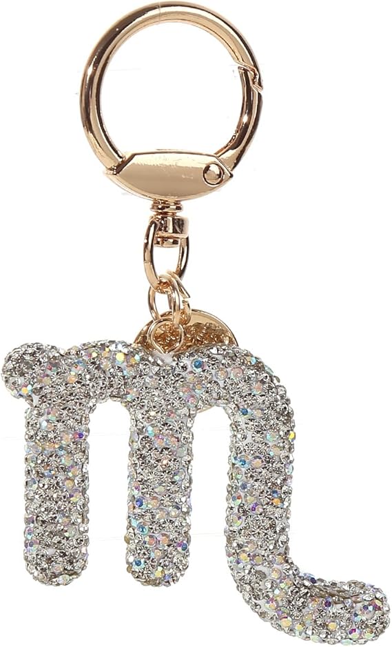 Rhinestone Zodiac Sign Horoscope Charms Key Ring 12 Constellation Astrology Key Chain for Women Birthday Jewelry - Scorpio Products for men