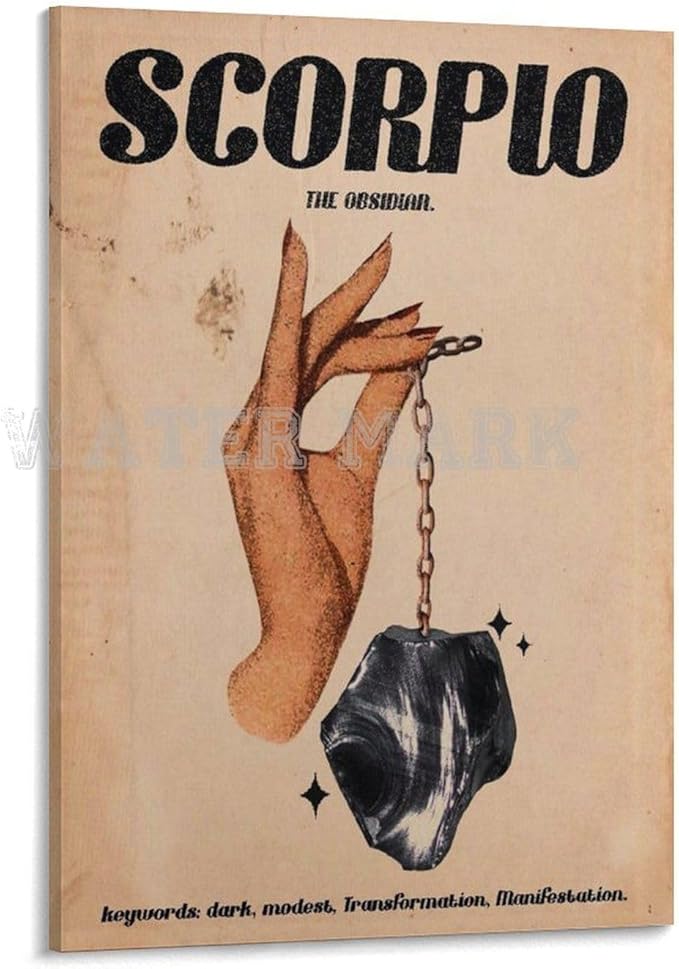 Vintage Zodiac Poster Scorpio Poster Canvas Painting Posters And Prints Wall Art for Living Room Bedroom Decor 12x18inch(30x45cm) - Scorpio Canvas for men