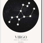 SFXLUCART Poster Decorative Canvas Painting Virgo Zodiac Art Print Living Room and Bedroom Office Decoration 8X12inch Without Frame - Virgo Poster for men