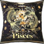 Feelyou Kids Twelve Constellations Throw Pillow Cover 16"x16" 1 Pcs Pisces Pillow Case Cushion Cover Western Astrology Zodiac Decorative Throw Pillowcase for Sofa Bohemian Cushion Case - Pisces Pillow for men