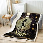 Feelyou Kids Twelve Constellations Fleece Throw Blanket Throw 50"x60" Virgo Sherpa Blanket for Bed Sofa Couch Room Decorations Western Astrology Zodiac Plush Blanket Bohemian Fuzzy Blanket - Virgo Blanket for men