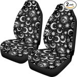Moon Star Car Seat Covers Two Front Only for Car, Print Automotive Interior Covers Front Seat Protectors, Universal Fit Seat Covers for Car, Truck, SUV Automotive Seat Covers Accessories - Aquarius Car Seat Cover for men