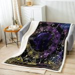 Feelyou Virgo Constellation Sherpa Blanket Kids Astrology Fleece Throw Blanket Zodiac Psychedelic Plush Blanket forHoroscope Fuzzy Blanket Throw 50"x60" - Virgo Blanket for men