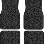Universal Car Floor Mats Black Leopard Print Vehicle Floor Protection Rugs Cute Auto Interior Accessories Rubber Backed Auto Front Rear Floor Mats Carpet New Car Accessories Set of 4 Pcs - Virgo Car Floor Mat for men