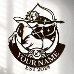 Personalized The Zodiac Wall Decor Name Sign ，Black Custom Shed The Zodiac Home Metal Wall Art Decor Plaques,Outdoor wall Decorative Signage (Sagittarius) - Sagittarius Home Decor for men