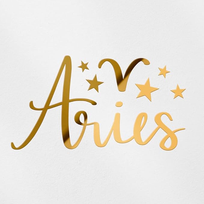 Decal Stickers of Aries (Metallic Gold) (Set of 2) Premium Waterproof Vinyl Decal Stickers for Laptop Smartphone Car Dirt Bike Wall Room Mason Jar Bathtub Door Skateboard - BICVER1g92512GOW19Y24 - Aries Sticker for men