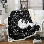 Erosebridal Virgo Gifts for Women, Constellation Zodiac Signs 40"X50" Throw Blanket Boho Moon Decorations Blanket for Kids Preppy Room Decor, Gothic Gifts Black and White Fuzzy Blanket - Virgo Blanket for men