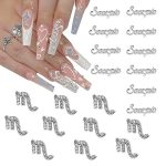 20 Pieces Silver Alloy Scorpio Zodiac Nail Charms 10pcs Scorpio Symbols Sign Charms for Nails 10pcs Scorpio Words Nail Charms for Women Nail Art Decoration - Scorpio Accessories for men