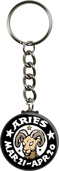 Aries - Zodiac Astrology Sign Keychain - Aries Ring for men