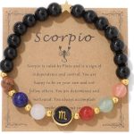 Pingyongchang Chakra Zodiac Bracelets for Women Her Luck 12 Constellations Inspiration Healing Crystal Stone Beads Bracelet Birthday Zodiac Gifts Horoscope Spiritual Bracelet for Men - Scorpio Products for men