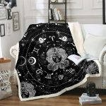 Erosebridal Constellation Throw Blanket Throw Size, Starry Sky Virgo Fleece Blanket for Girls Women, Sun and Moon Sherpa Blanket Zodiac Signs Astrology Fuzzy Blanket Galaxy Bedroom Decor, Black White - Virgo Blanket for men