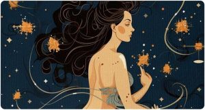 Kitchen Mat Cushioned Anti Fatigue Rug Virgo Zodiac Sign Girl Cartoon 15.7"x29.5" Waterproof, Non Slip, Comfort Desk/Floor Mats for House Sink - Virgo Car Floor Mat for men