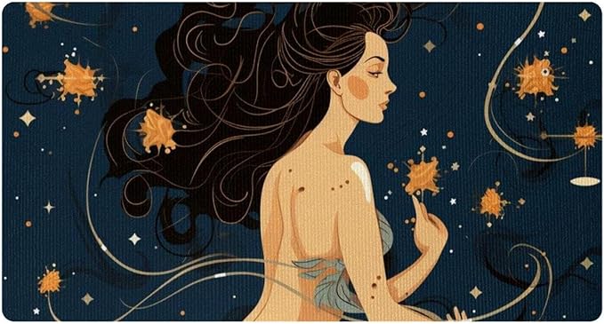 Kitchen Mat Cushioned Anti Fatigue Rug Virgo Zodiac Sign Girl Cartoon 15.7"x29.5" Waterproof, Non Slip, Comfort Desk/Floor Mats for House Sink - Virgo Car Floor Mat for men