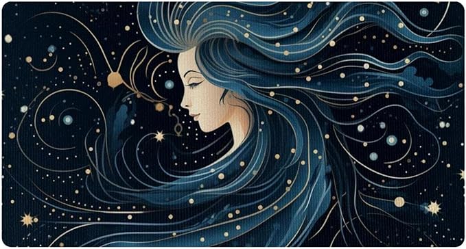 Kitchen Mat and Rugs Cushioned, 15.7"x 29.5",Non Slip Waterproof Absorb Oil Comfort Mat for Kitchen, Floor Home, Office, Sink, Laundry - Cartoon Girl Virgo Zodiac Sign - Virgo Car Floor Mat for men