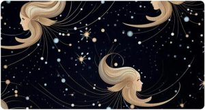 Kitchen Mat Cushioned Anti Fatigue Rug Virgo Zodiac Sign Heads 15.7"x29.5" Waterproof, Non Slip, Comfort Desk/Floor Mats for House Sink - Virgo Car Floor Mat for men