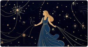 Kitchen Mat and Rugs Cushioned, 15.7"x 29.5",Non Slip Waterproof Absorb Oil Comfort Mat for Kitchen, Floor Home, Office, Sink, Laundry - Virgo Zodiac Sign - Virgo Car Floor Mat for men