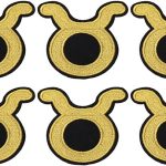 PATIKIL Taurus Constellation Symbol Iron on Decorative Patches, 6 Pcs Sew on Zodiac Embroidered Patch Applique for Repair Decoration Clothing Hats Jackets Backpack, 2.8" Lx2.8 W, Yellow - Taurus for men