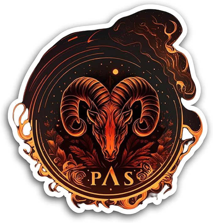 2 (Pieces) 3" and 5" Zodiac Sign of Aries Sticker, Waterproof Vinyl Decals for Many Purpose Like Cars, Trucks, Laptops, Phones, Windows and More - Aries Sticker for men