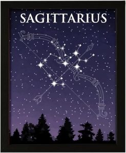 Designs ByLITA Sagittarius Zodiac Sign Night Sky, 11 x 14 Wall Print (Unframed) | Home and Office Decor | Astrology Star Sign Bedroom Decor - Sagittarius Home Decor for men