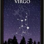 Designs ByLITA Virgo Zodiac Sign Night Sky, 8 x 10 Wall Print Inspirational (Unframed) | Home and Office Decor | Astrology Star Sign Bedroom Decor - Virgo Poster for men