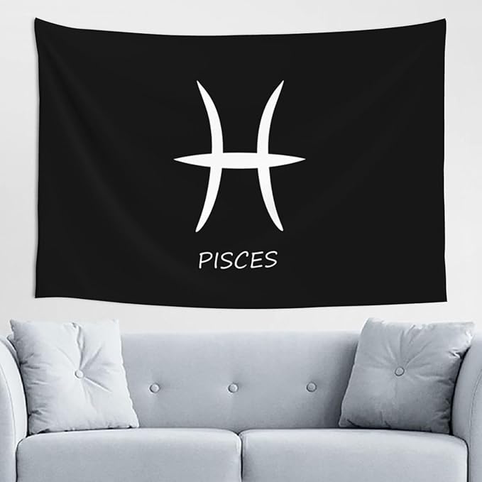 TIPKMRLE Pisces Sign Tapestries Wall Decoration Large Tapestry, For Home Decor, Bedroom Decor, Party Decor 60 * 40 Inch - Pisces Home Decor for men