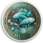 2 (Pieces) 3" and 5" Zodiac Signs Pisces Sticker, Waterproof Vinyl Decals for Many Purpose Like Cars, Trucks, Laptops, Phones, Windows and More - Pisces Car Accessories for men