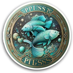 2 (Pieces) 3" and 5" Zodiac Signs Pisces Sticker, Waterproof Vinyl Decals for Many Purpose Like Cars, Trucks, Laptops, Phones, Windows and More - Pisces Car Accessories for men