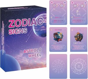 Constellation Oracle Cards, Astrology oracle deck, twelve zodiac signs, wheel charts, correct dates and colors of The twelve zodiac signs，Including their zodiac signs and key personality traits - Pisces for men