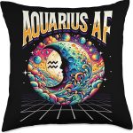 Aquarius Zodiac Sign Moon Astrology Star Sign Throw Pillow - Aquarius Pillow for men