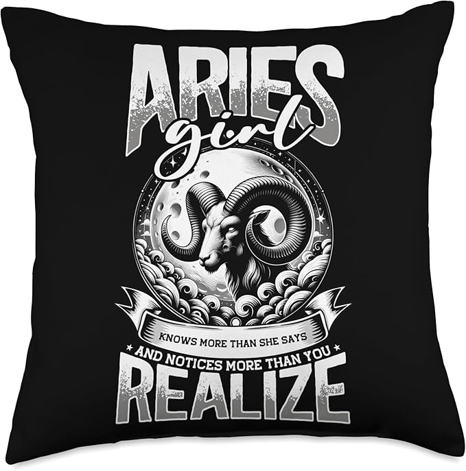 Aries Zodiac Sign Moon Astrology Star Sign, Aries Girl Throw Pillow - Aries Pillow for men