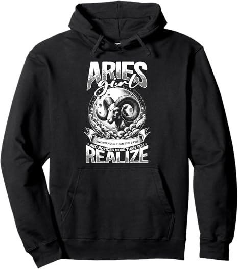 Aries Zodiac Sign Moon Astrology Star Sign, Aries Girl Pullover Hoodie - Aries Hoodie for men