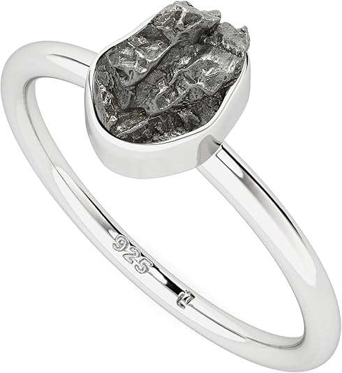 Natural Raw Gemstones Stackable Ring for Women in Sterling Silver, Birthstone Jewelry Gifts for Her (Bezel-Set) - Aries Ring for men