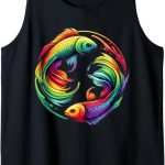 Pisces Zodiac Astrology Symbol Rainbow Design - Pisces T-Shirt for men