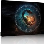 TUMOVO 1 Panels Modern Wall Art, Energetic Scorpio Pictures Print on Canvas for Living Room Bedroom Wall Decorations, Zodiac Signs Artwork Gallery-Wrapped Ready to Hang, 18" Wx12 H - Scorpio Canvas for men