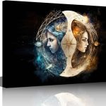 TUMOVO 1 Panel Large Wall Art Uninhibited Gemini Pictures Print On Canvas for Living Room Bedroom Decoration, Modern Art Constellation Artwork Zodiac Signs Posters and Prints, 36" Wx24 H - Gemini Canvas for men