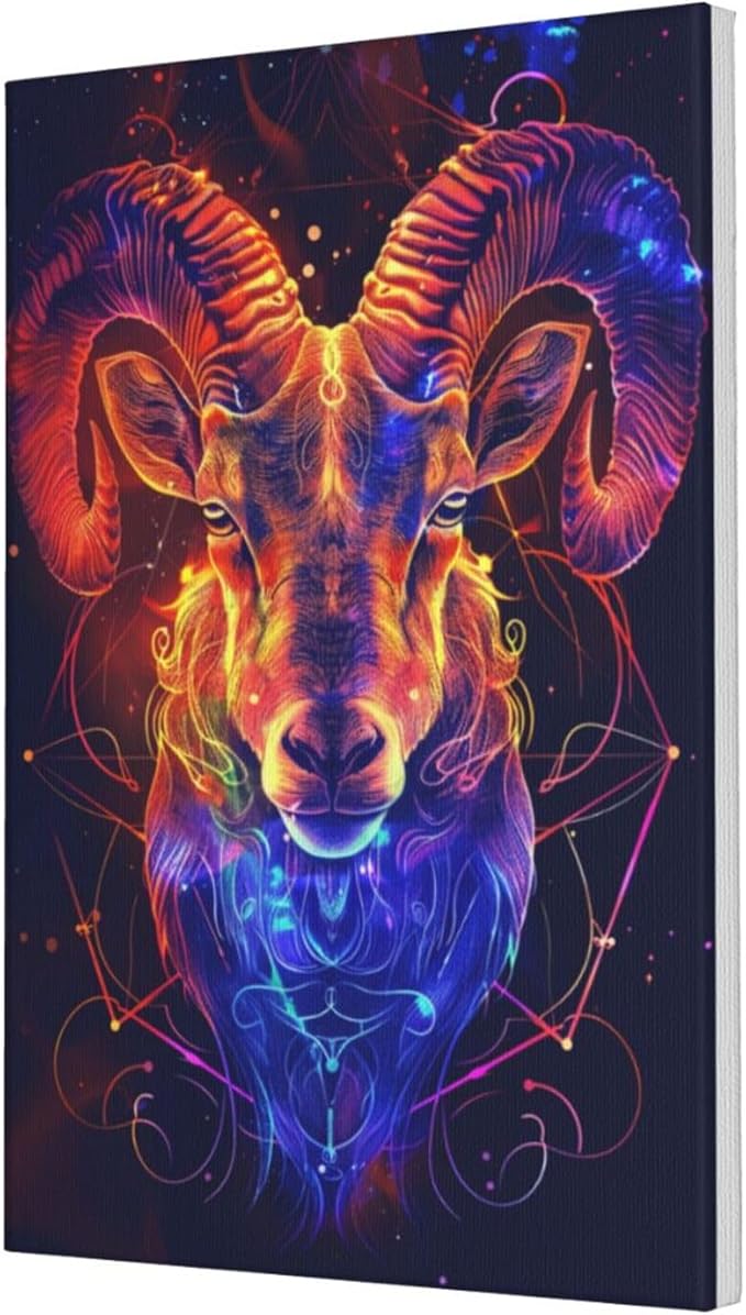 MA6GE8DE Twelve Zodiac Signs Aries Frameless Canvas Painting,Home Decor Living Room Accessories,Colorful Twelve Zodiac Signs Aries Decoration Paintings Canvas,Gift For zodiac sign Lovers 16x24 inch - Aries Canvas for men